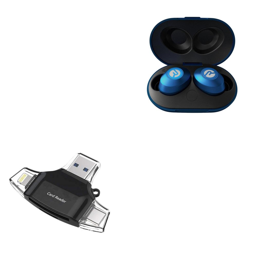 BoxWave Smart Gadget Compatible with Raycon Everyday Earbuds - AllReader SD Card Reader, microSD Card Reader SD Compact USB - Jet Black