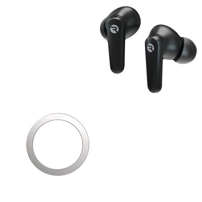 BoxWave Smart Gadget Compatible with Raycon Work Earbuds Classic - MagnetoSafe Ring, Add Magnet Functionality Adhesive Alloy - Metallic Silver