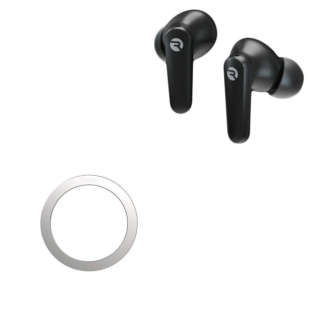 BoxWave Smart Gadget Compatible with Raycon Work Earbuds Classic - MagnetoSafe Ring, Add Magnet Functionality Adhesive Alloy - Metallic Silver