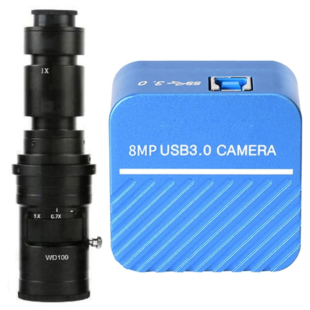 8MP 4K USB 3.0 Microscope Camera UVC Measurement Electronic Digital Microscope & 500X C-Mount Lens