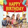5.9x3.6ft Cartoon Birthday Backdrop Red and White Photography Backdrops for Kids Party Supplies Happy Birthday Party Decorations view 2