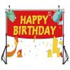 5.9x3.6ft Cartoon Birthday Backdrop Red and White Photography Backdrops for Kids Party Supplies Happy Birthday Party Decorations view 4