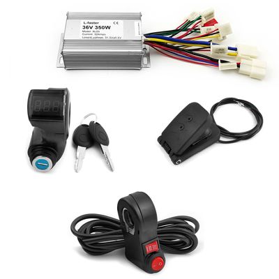L-faster Brushed Motor Reverse Control 3-Speed Device for Electrical Scooter Bicycle Motor (Controller Switch Pedal Throttle, 24V 350W)