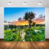 BELECO 12x8ft Fabric Sunset View of Bethlehem Backdrop Olive Trees Grove Shepherds Field, Israel Background Jerusalem Backdrop for Party Decorations Photo Props Wallpaper view 1