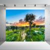 BELECO 12x8ft Fabric Sunset View of Bethlehem Backdrop Olive Trees Grove Shepherds Field, Israel Background Jerusalem Backdrop for Party Decorations Photo Props Wallpaper view 3