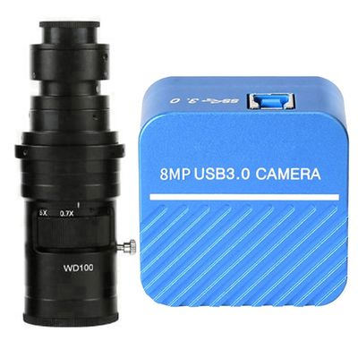 8MP 4K USB 3.0 Microscope Camera UVC Measurement Electronic Digital Microscope & 200X C-Mount Lens