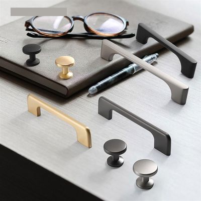 NALsa Modern Simple Golden Zinc Alloy Gold Handle Cabinet Drawer Knob Kitchen Cupboard Door Pull Half Moon Furniture Hardware 1Pcs (Color : Gray 96mm)