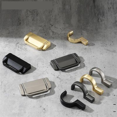 Hidden Door Handles Zinc Alloy Punch-Free Pulls Cover Floor Cabinet Handle Gold Black Furniture Handle Hardware 1Pcs (Color : Nickel Brushed-64mm)