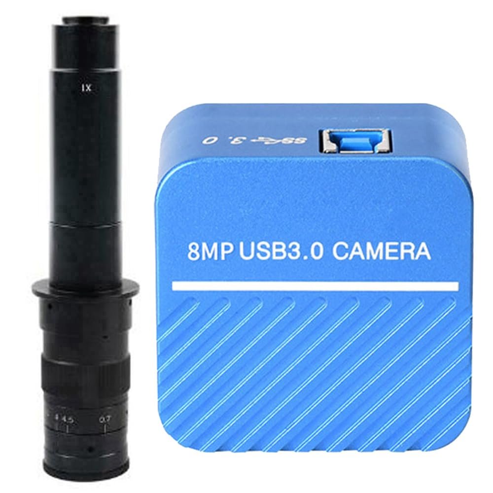 8MP 4K USB 3.0 Microscope Camera UVC Measurement Electronic Digital Microscope & 300X C-Mount Lens