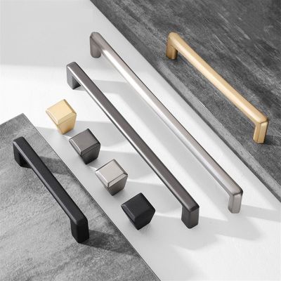 NALsa Pulls Cupboard Pearl Gold Brass Cabinet Door Handles Gray Zinc Alloy Drawer Knobs Kitchen Furniture Hardware 1Pcs (Color : B-Silver 96mm)