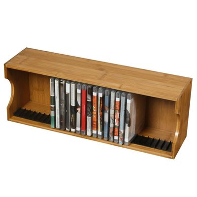ZHWFDC DVD/CD Rack Holder - Wooden Media Organizer for Display & Collection (55.5x14.5x20cm/21.85x5.7x7.87in)