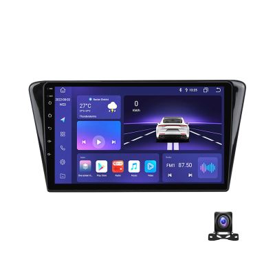 Double Din Car Stereo Bluetooth MP5 Player with Carplay/Auto, 9 Inch Touchscreen Radio Receiver with AHD Backup Camera, for Peugeot 408 2014~2018 Support 4G/SWC/DSP,8 core m300s 4g+32g