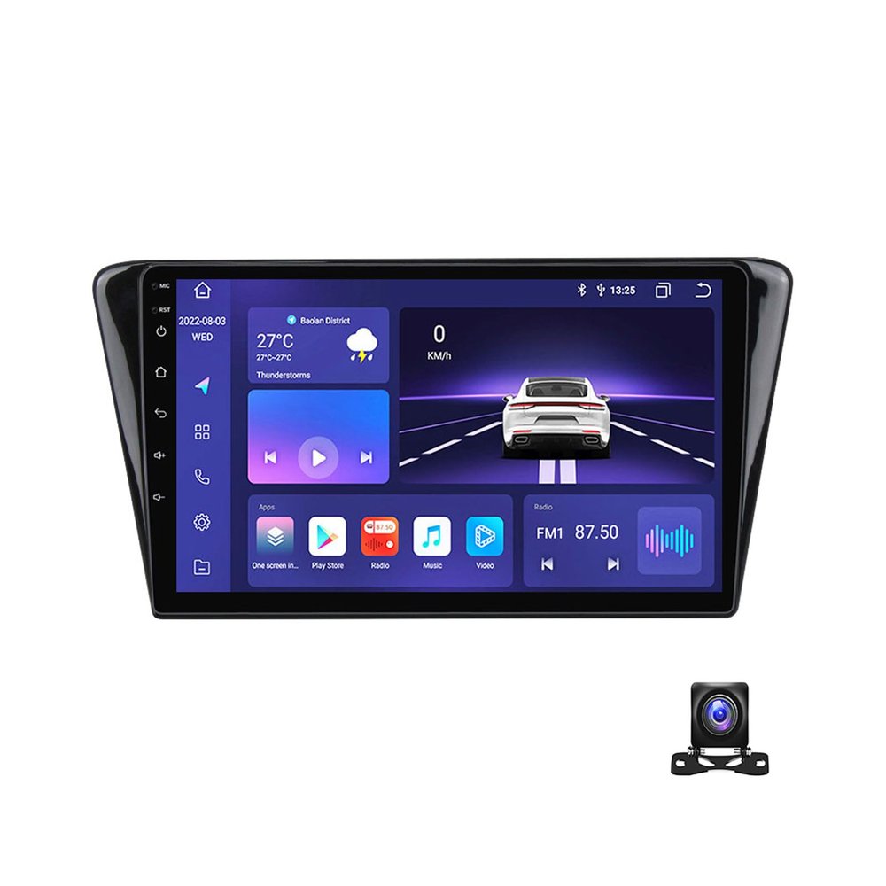 Double Din Car Stereo Bluetooth MP5 Player with Carplay/Auto, 9 Inch Touchscreen Radio Receiver with AHD Backup Camera, for Peugeot 408 2014~2018 Support 4G/SWC/DSP,8 core m300s 4g+32g