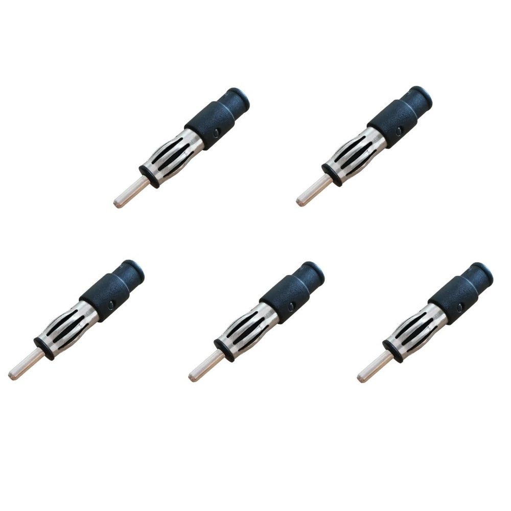 CCeCCe 5 Pack Car Radio Antenna DIN Plug Replacement Car Stereo Antenna Teminal End Male Jack for Car Audio Head Unit CD Player AM FM Hidden Windshield Antenna Adhesive Patch Antennae