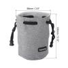 PATIKIL Soft Drawstring Lens Case, Lens Pouch Bag with Cotton Pad, Grey view 2