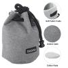 PATIKIL Soft Drawstring Lens Case, Lens Pouch Bag with Cotton Pad, Grey view 3