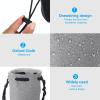 PATIKIL Soft Drawstring Lens Case, Lens Pouch Bag with Cotton Pad, Grey view 4