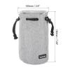PATIKIL Soft Drawstring Lens Case, Lens Pouch Bag with Cotton Pad 3.9" OD Thick Fleece Cloth Camera Lens Bag for SLR Lens Water Cups, Grey view 2
