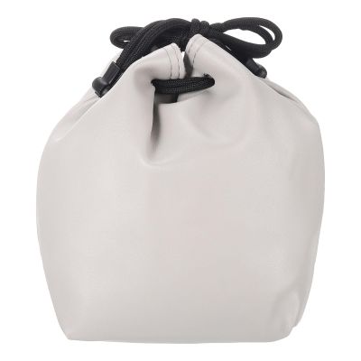 PATIKIL Soft Drawstring Lens Case, Lens Pouch Bag with Cotton Pad 3.94" x 3.94" Thick Fleece Cloth Camera Lens Bag for SLR Lens Water Cups Grey