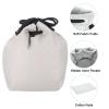 PATIKIL Soft Drawstring Lens Case, Lens Pouch Bag with Cotton Pad 3.94" x 3.94" Thick Fleece Cloth Camera Lens Bag for SLR Lens Water Cups Grey view 3