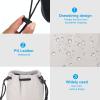 PATIKIL Soft Drawstring Lens Case, Lens Pouch Bag with Cotton Pad 3.94" x 3.94" Thick Fleece Cloth Camera Lens Bag for SLR Lens Water Cups Grey view 4