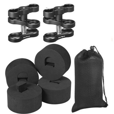 4Pcs Underwater Camera Buoyancy Float Kits & 2Pcs 1'' Aluminum Ball Clamp Mount