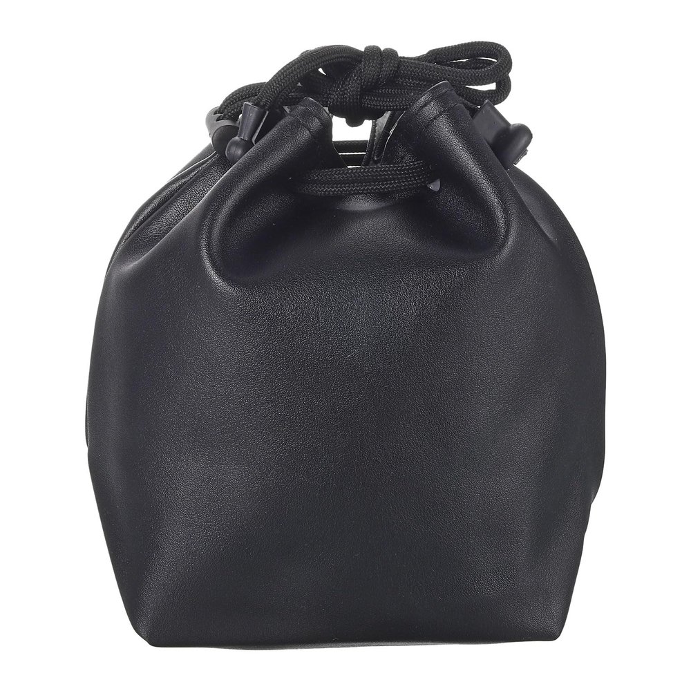 PATIKIL Soft Drawstring Lens Case, Lens Pouch Bag with Cotton Pad 3.94" x 3.94" Thick Fleece Cloth Camera Lens Bag for SLR Lens Water Cups Black