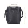 PATIKIL Soft Drawstring Lens Case, Lens Pouch Bag with Cotton Pad 3.94" x 3.94" Thick Fleece Cloth Camera Lens Bag for SLR Lens Water Cups Black view 2