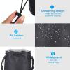 PATIKIL Soft Drawstring Lens Case, Lens Pouch Bag with Cotton Pad 3.94" x 3.94" Thick Fleece Cloth Camera Lens Bag for SLR Lens Water Cups Black view 4