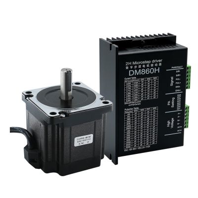 JOCCOS Nema34 14mm Single Dual Shaft 4-lead 4.5NM 4.5A Stepper Motor With DM860H Hybrid DC Driver for Engraver Milling Router