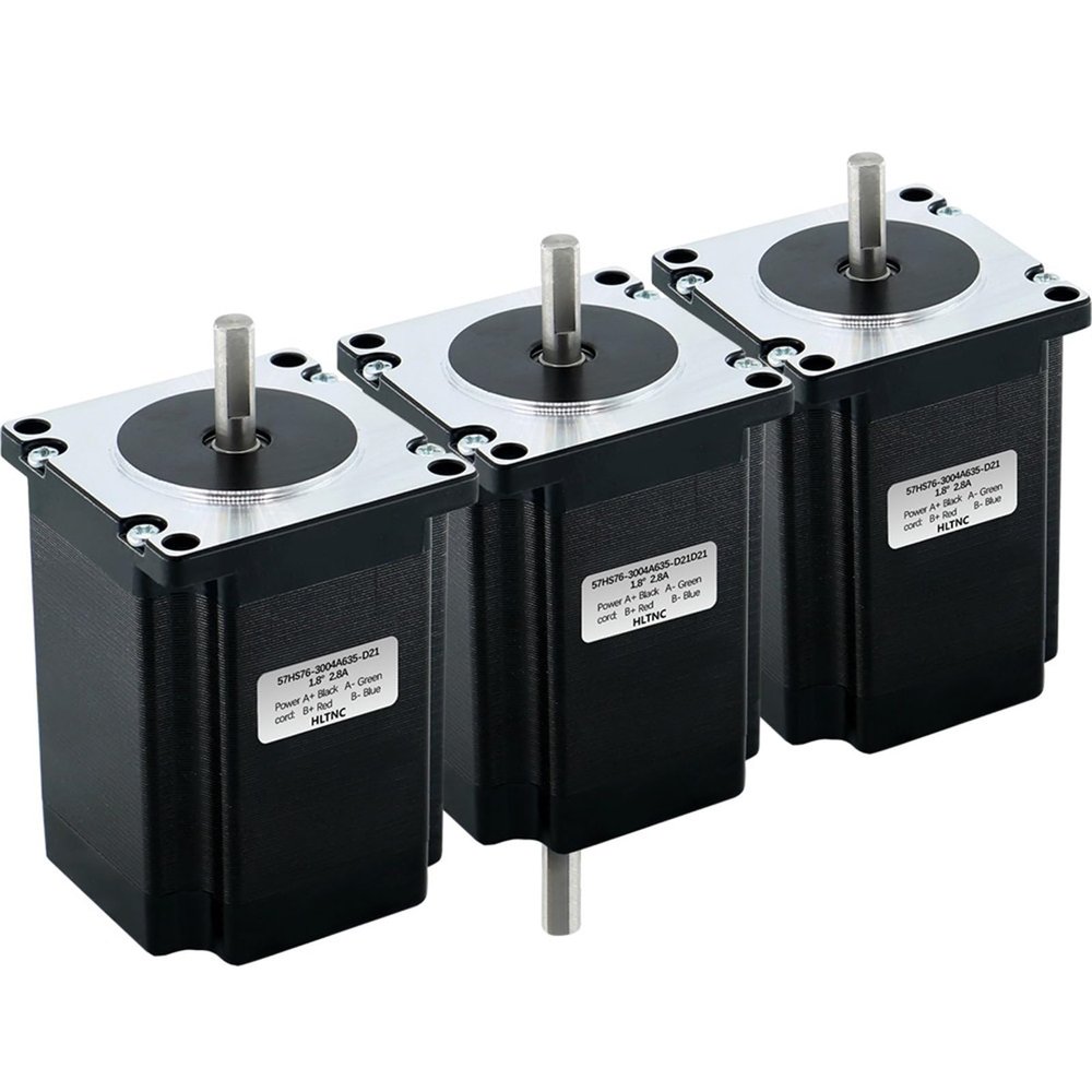 3PC 2 Phase 23 57 Stepper Motor 2Nm 270 ozin 3A 76mm 8mm shaft 57HS76 Step Engine 4-lead for Engraver Milling Machine (Size : 8mm Dual shaft)