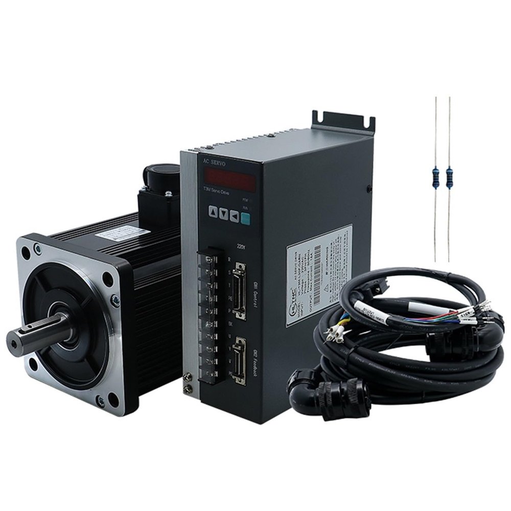 130ST M10025 10Nm 2.6kw 2500rpm 220V 380V AC Servo Motor With T3A 20A T3M 15A Engine Drive For Engraver Milling Router (Size : 220V with Brake)
