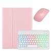 kaidisen Backlit Keyboard for Galaxy Tab S6 Lite 10.4" 2024/2022/2020 Keyboard Case with Mouse, Detachable Backlight Color Keyboard Case,Pink+White view 1