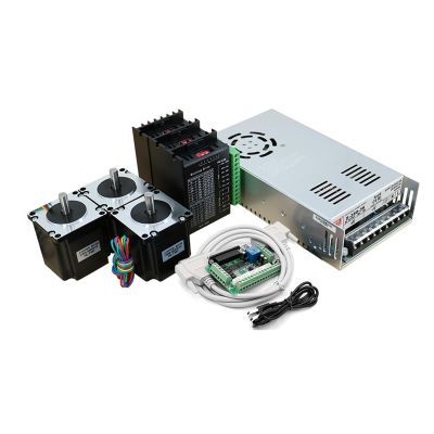 3Pcs 57HS56 1.2n Nema23 Stepper Motor With TB6600 Driver And 5 Axis Parallel Port Interface Board for Engraver Mill Router (Size : 6.35mm Single Shaft)