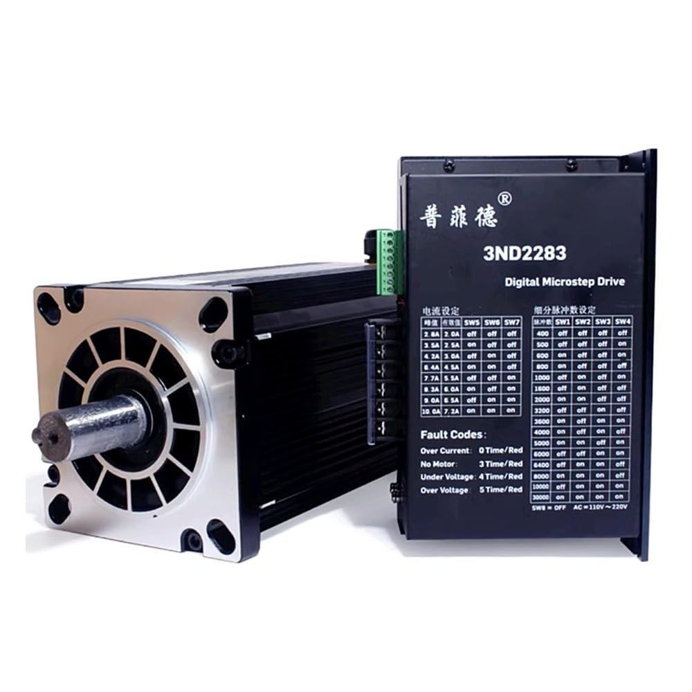 50Nm Nema52 3 Phase 130 Stepper Motor Kit With Driver 3ND2283 10A Large Engine for Milling Lathe Turning Engraver (Size : 24mm)