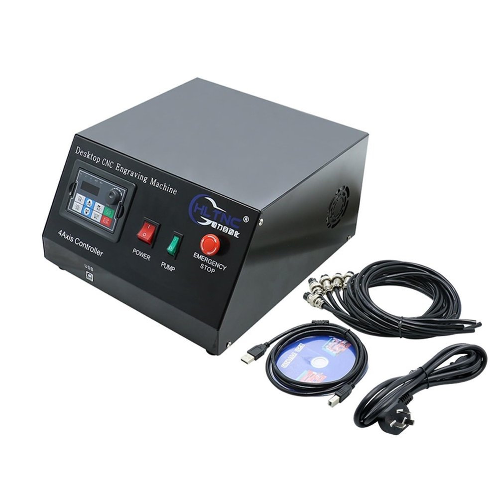 3 4 Axis Mach3 System Router Controller Box With DM542 Nema23 Stepper Motor Driver 2.2kw VFD And 500W 36V Power Supply