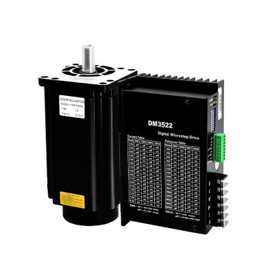 110BYG350B Nema42 12Nm 6A Three Phase Stepper Motor With 19mm Shaft Optional Brake + DM3522 AC110v 220V Input Driver Kit For (Size : With brake)