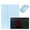 kaidisen Backlit Keyboard Case for Galaxy Tab S10 Lite / S10 FE / S9 FE 10.9", Tab S9/S8/S7 11" Case with Mouse and Detachable RGB Colorful Rainbow Backlight Keyboard,Light Blue+Black view 1
