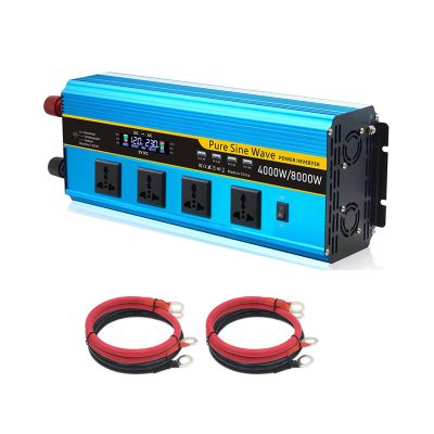 4000 Watt Pure Sine Wave Power Inverter(Peak Power 8000W) 12V/24V DC to 110V 120V/230V 240V Converter for Family RV Off Grid Solar System Car,24v to 230v