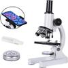 CHIPEL Microscope 640X 1280X 2000X HD Biological Microscope Monocular Student Education LED Light Phone Holder Electronic Eyepiece (Color : White, Size : Package3(40X) view 3