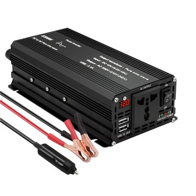 1000W-2200W Pure Sine Wave Inverter Car Power Inverters,12V DC to 220V AC Converter for Camping, RV, Truck, Vehicles, Emergency with Dual 3.1A USB, AC Outlets,2200w