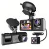 1080P High DefinitionCamera, Three Way, Large Wide Angle, Inside and Outside Car Recording with Picture in Picture, Easy Installation, Multinational Language Support view 1