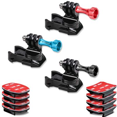Adhsive Sticky Pad Mount and Helmet Buckle Mount Adapter Kit for GoPro Hero 12 11 10 9 8 7 6 5 4 3 2 & Other Action Cameras