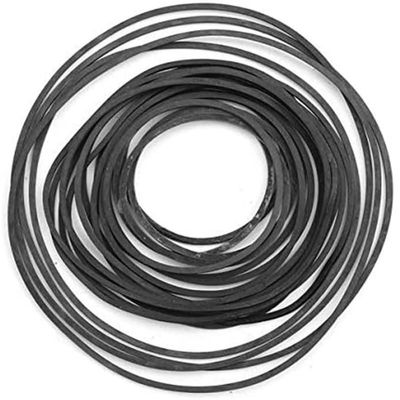 Cosyhat 50Pcs/Bag Wide 4mm Universal Mix Cassette Tape Machine Belts Assorted Common Drive Flat Rubber Belt for Recorder CD-ROM Video, Black