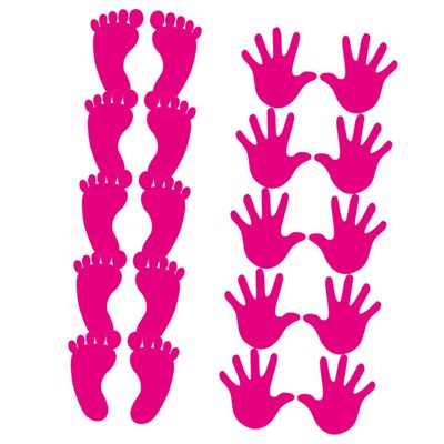 10pairs Footprint Hand Print Wall Stickers Boys and Girls Room Sticker Bulletins Board Decor