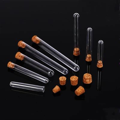100pcs 200pcs DIA 12mm-25mm Lab Clear Plastic Test Tubes with Corks Stoppers Laboratory School Wedding Favor Gift Tube (Size : 12x100mm 200pcs)