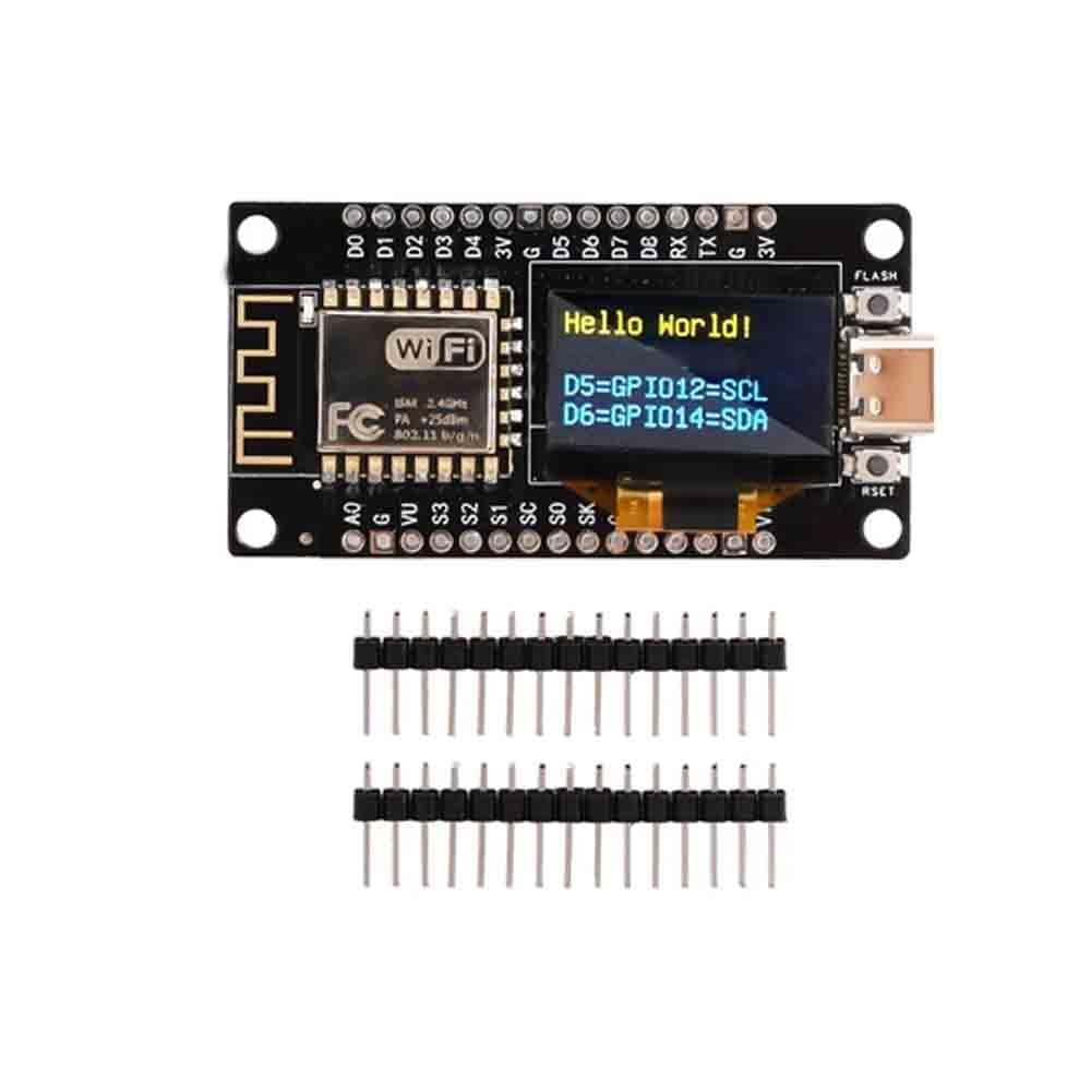 ESP8266 board serial port with 0.96 inch OLED screen (Type-C)