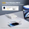 35W Fast Charging SUPERDANNY 4-Outlet 4-USB Power Strip with 20W C Port Fast Charge6FT Extension Cord, Surge Protector 1080J, Overload Switch, Mountable, for Home, Office, School, Dorm - White view 3
