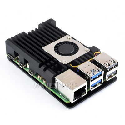 Aluminium Alloy Case (H) Compatible with Raspberry Pi 5 with Temperature-Controlled Blower Fan Faster Heat Dissipation More Durable