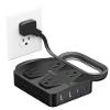 35W Fast Charging Power Strip, SUPERDANNY 6ft Flat Plug Extension Cord (13A/1625W) with 8 Wide Outlets & 4 USB Ports, Wall Mountable, 1050J Surge Protector Charging Station for Home Office Dorm view 1